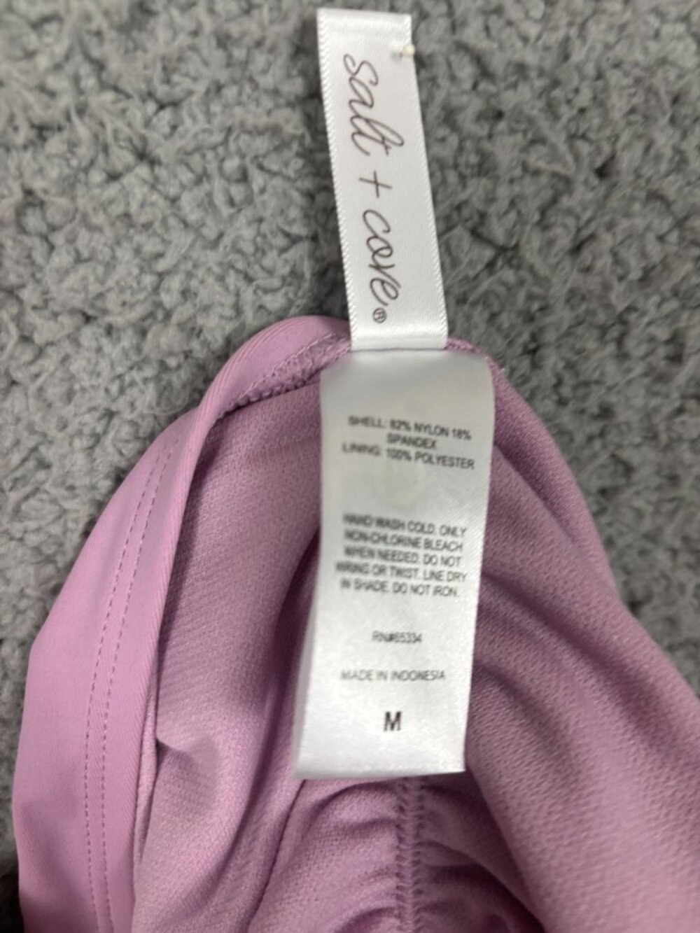 Salt + Cove Women's Juniors Ruched Back Hipster Swim Bottom Lilac Size Med NWT's - Picture 7 of 7